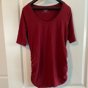 Red. Short sleeve maternity shirt. Size small.